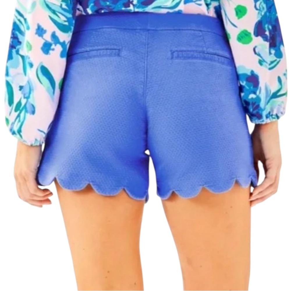 LILLY PULITZER Scalloped The Buttercup Shorts in Bay Blue Size 00 — SUPER FUN!